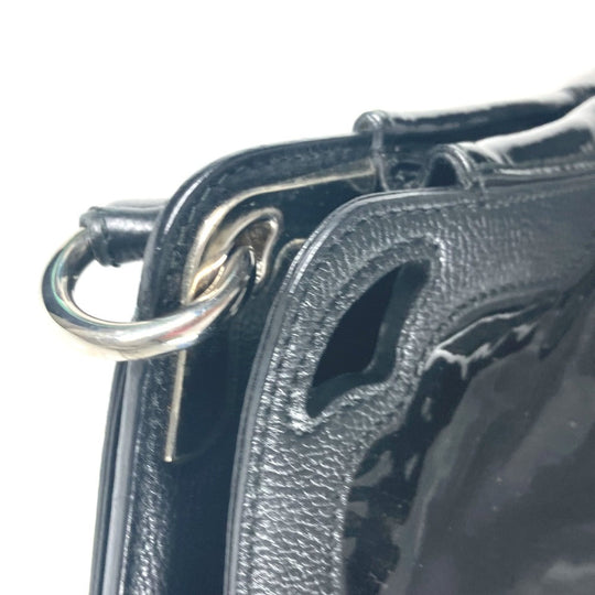 CARTIER Shoulder Bag Patent leather, leather black Marcello Women Used Authentic