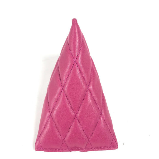 SAINT LAURENT PARIS Coin case leather pink Quilting Triangle