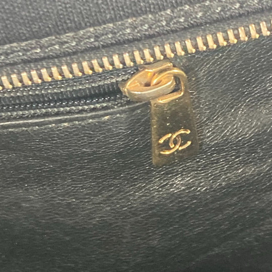 CHANEL Shoulder Bag Jersey black bag shawl CC COCO Mark Quilting Matelasse Women Used Authentic