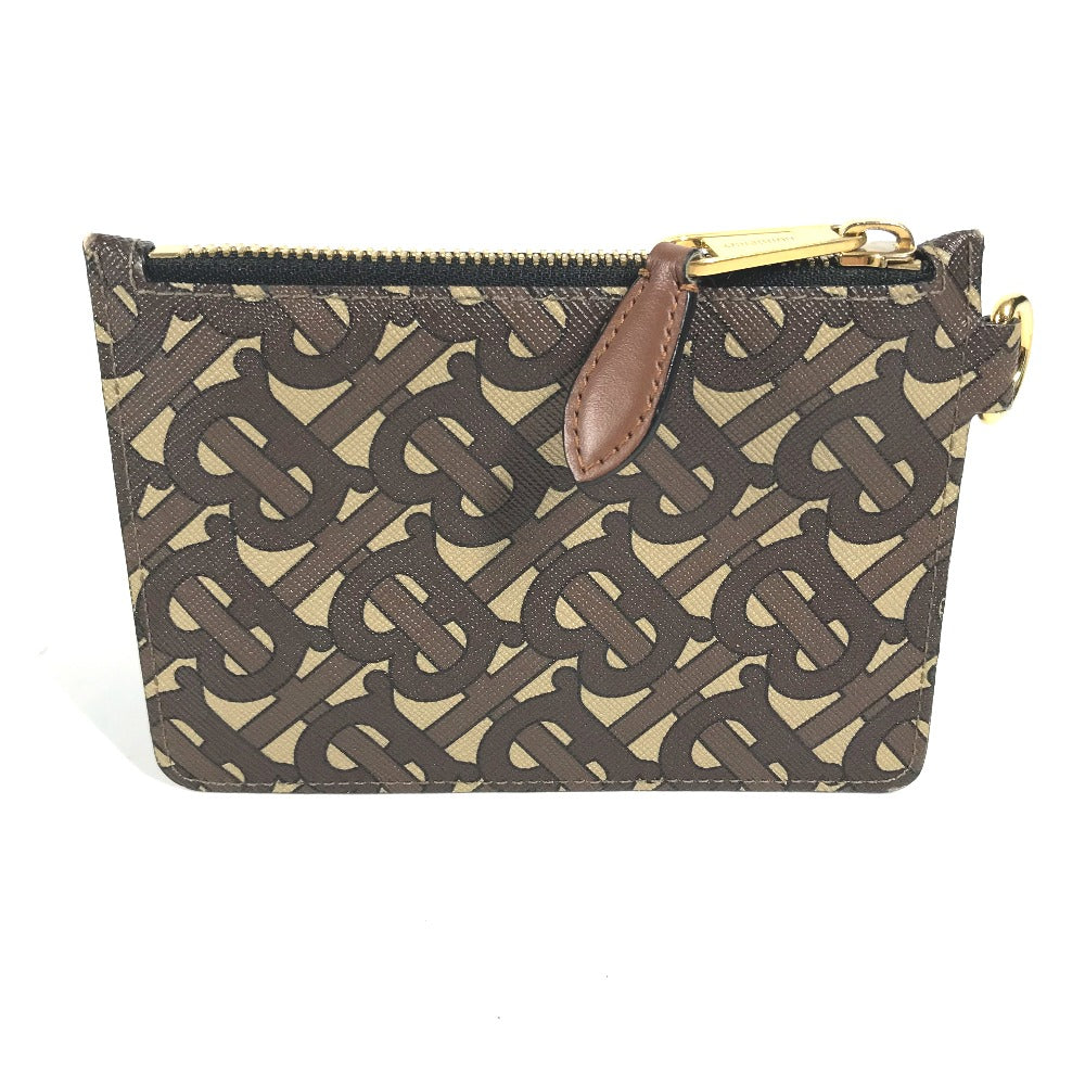 BURBERRY Coin case Leather / PVC Brown TB logo Women Used Authentic