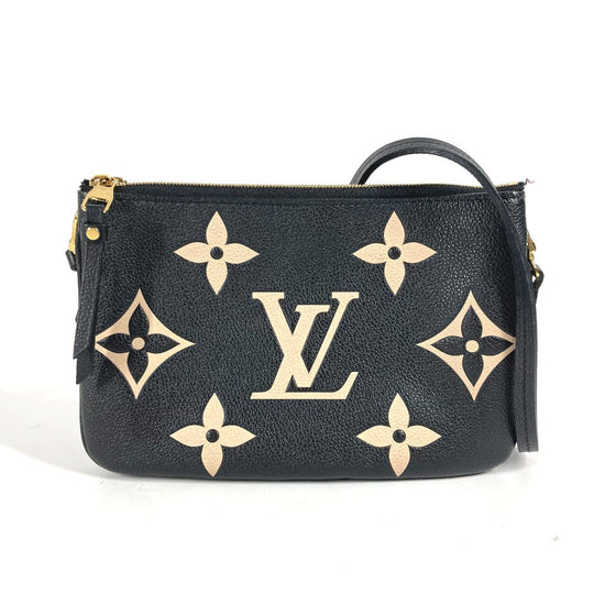 LOUIS VUITTON Shoulder Bag M80787 Monogram Ann Platt Leather black Monogram Ann Platt Pochette double zip Women Used Authentic