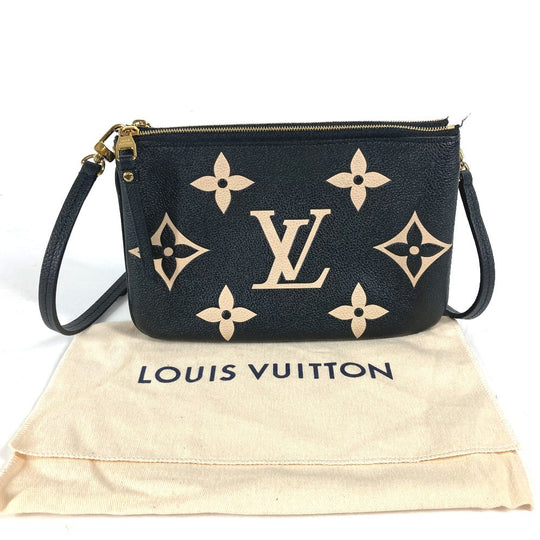 LOUIS VUITTON Shoulder Bag M80787 Monogram Ann Platt Leather black Monogram Ann Platt Pochette double zip Women Used Authentic