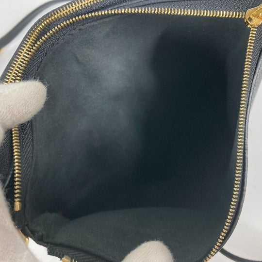LOUIS VUITTON Shoulder Bag M80787 Monogram Ann Platt Leather black Monogram Ann Platt Pochette double zip Women Used Authentic
