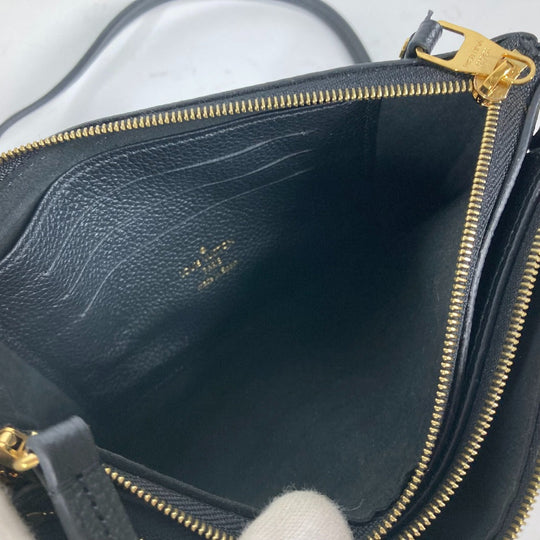 LOUIS VUITTON Shoulder Bag M80787 Monogram Ann Platt Leather black Monogram Ann Platt Pochette double zip Women Used Authentic