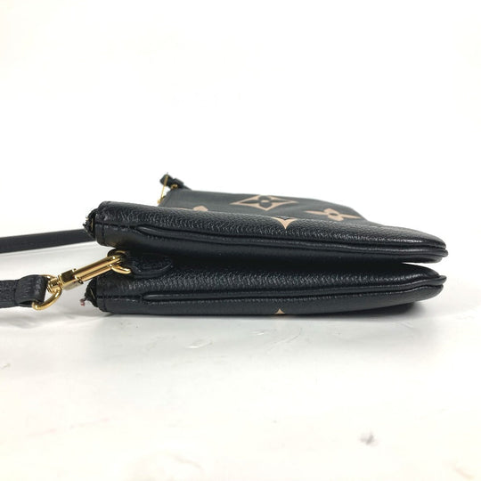 LOUIS VUITTON Shoulder Bag M80787 Monogram Ann Platt Leather black Monogram Ann Platt Pochette double zip Women Used Authentic