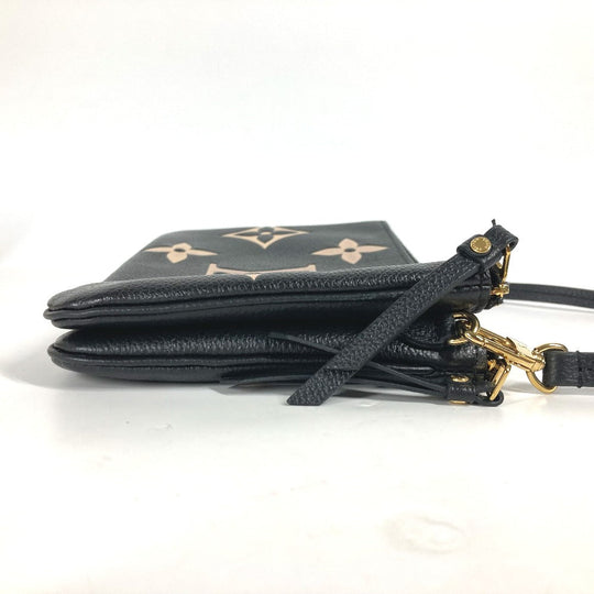 LOUIS VUITTON Shoulder Bag M80787 Monogram Ann Platt Leather black Monogram Ann Platt Pochette double zip Women Used Authentic