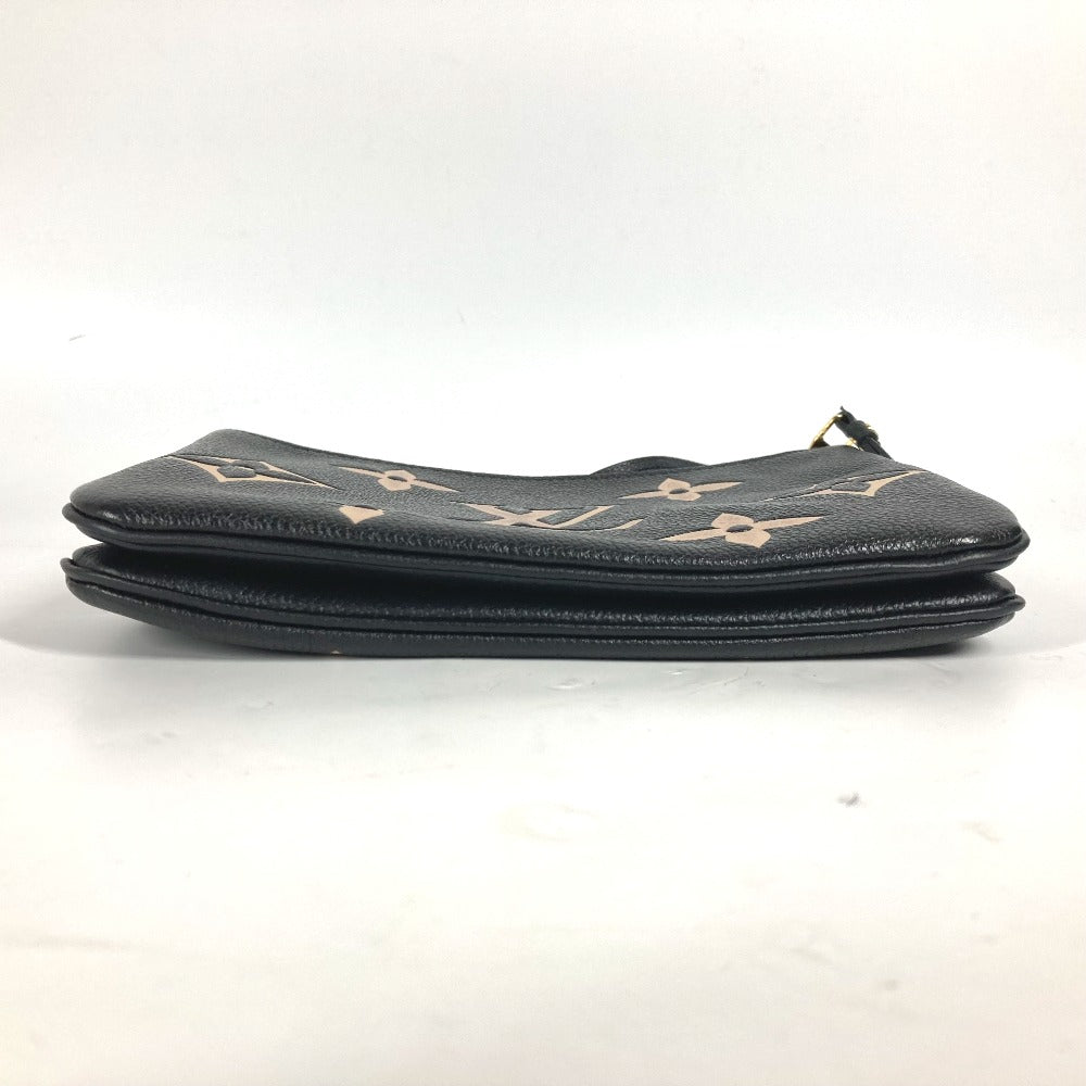 LOUIS VUITTON Shoulder Bag M80787 Monogram Ann Platt Leather black Monogram Ann Platt Pochette double zip Women Used Authentic