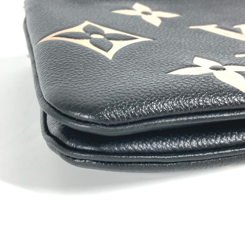 LOUIS VUITTON Shoulder Bag M80787 Monogram Ann Platt Leather black Monogram Ann Platt Pochette double zip Women Used Authentic