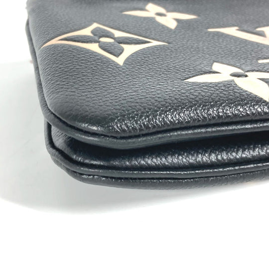 LOUIS VUITTON Shoulder Bag M80787 Monogram Ann Platt Leather black Monogram Ann Platt Pochette double zip Women Used Authentic
