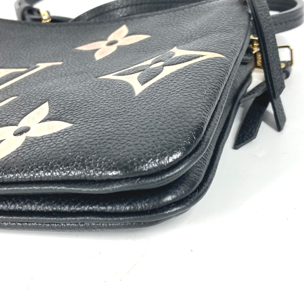 LOUIS VUITTON Shoulder Bag M80787 Monogram Ann Platt Leather black Monogram Ann Platt Pochette double zip Women Used Authentic