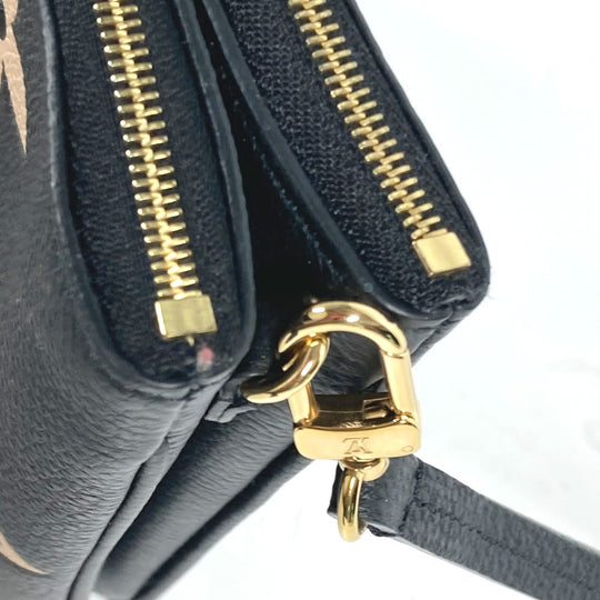 LOUIS VUITTON Shoulder Bag M80787 Monogram Ann Platt Leather black Monogram Ann Platt Pochette double zip Women Used Authentic