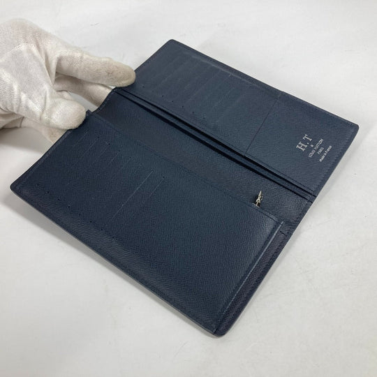 LOUIS VUITTON Long Wallet Purse M30502 Taiga Leather blue Taiga Portefeuille Blaza