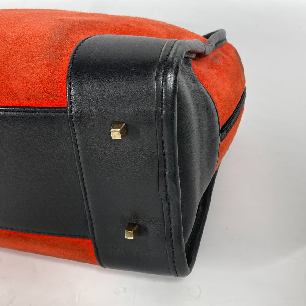 LOEWE Handbag Leather / suede Red Amazona 28 logo Women Used Authentic