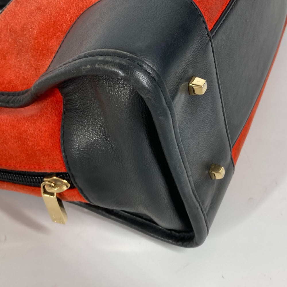 LOEWE Handbag Leather / suede Red Amazona 28 logo Women Used Authentic