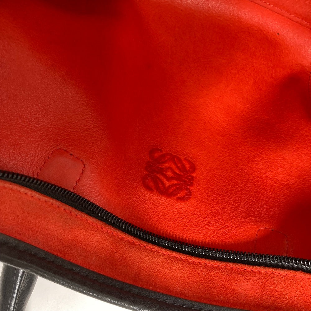 LOEWE Handbag Leather / suede Red Amazona 28 logo Women Used Authentic
