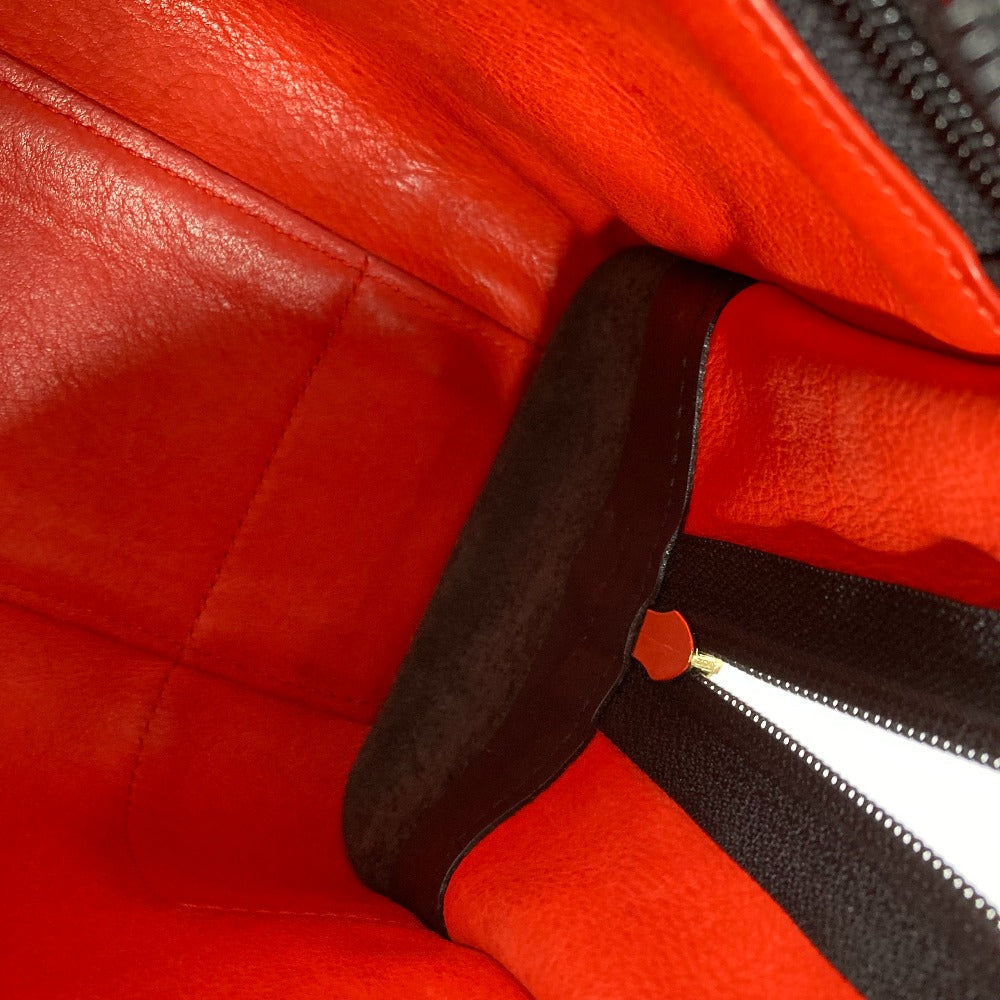 LOEWE Handbag Leather / suede Red Amazona 28 logo Women Used Authentic