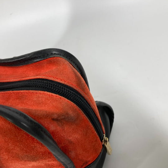 LOEWE Handbag Leather / suede Red Amazona 28 logo Women Used Authentic