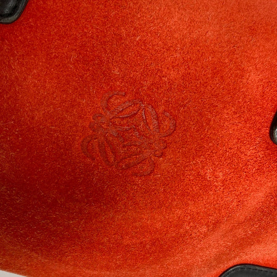 LOEWE Handbag Leather / suede Red Amazona 28 logo Women Used Authentic