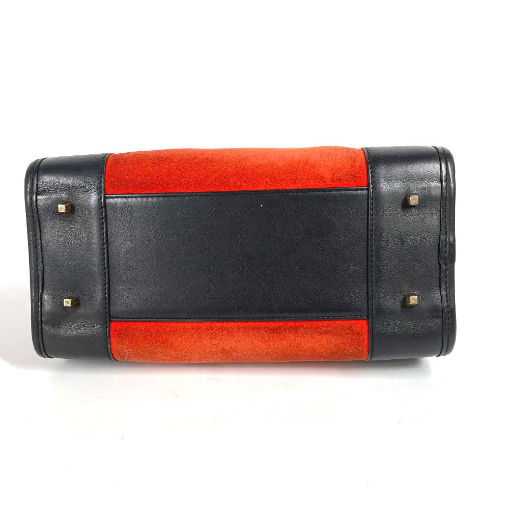 LOEWE Handbag Leather / suede Red Amazona 28 logo Women Used Authentic