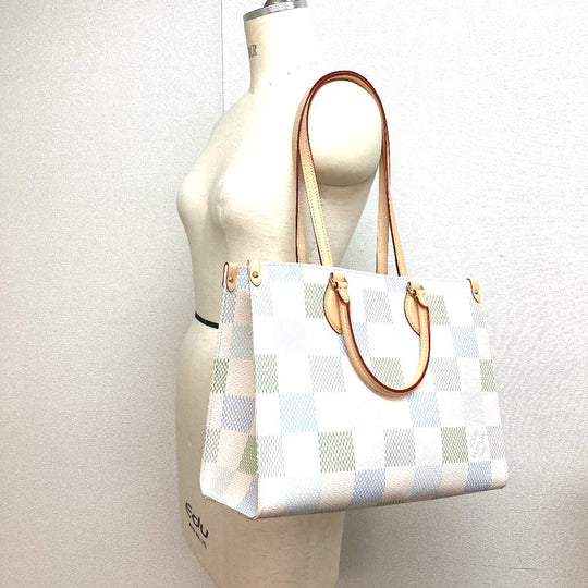 LOUIS VUITTON Handbag N40518 Damier canvas white Pastel Damier On the Go MM