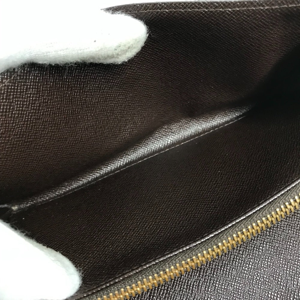 LOUIS VUITTON Long Wallet Purse N61725 Damier canvas Brown Damier Porto Monnaie Cartes Crdit Women Used Authentic