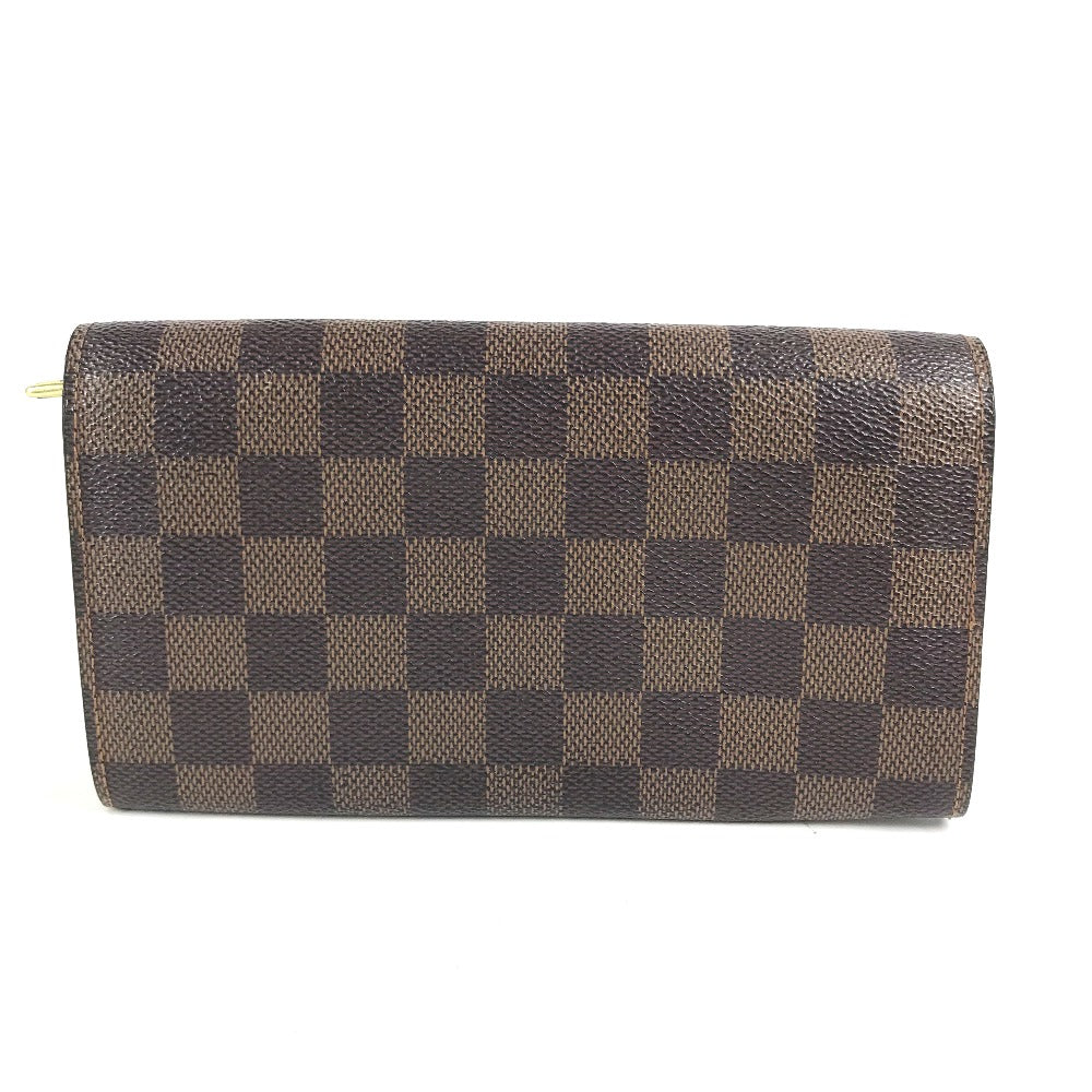 LOUIS VUITTON Long Wallet Purse N61725 Damier canvas Brown Damier Porto Monnaie Cartes Crdit Women Used Authentic