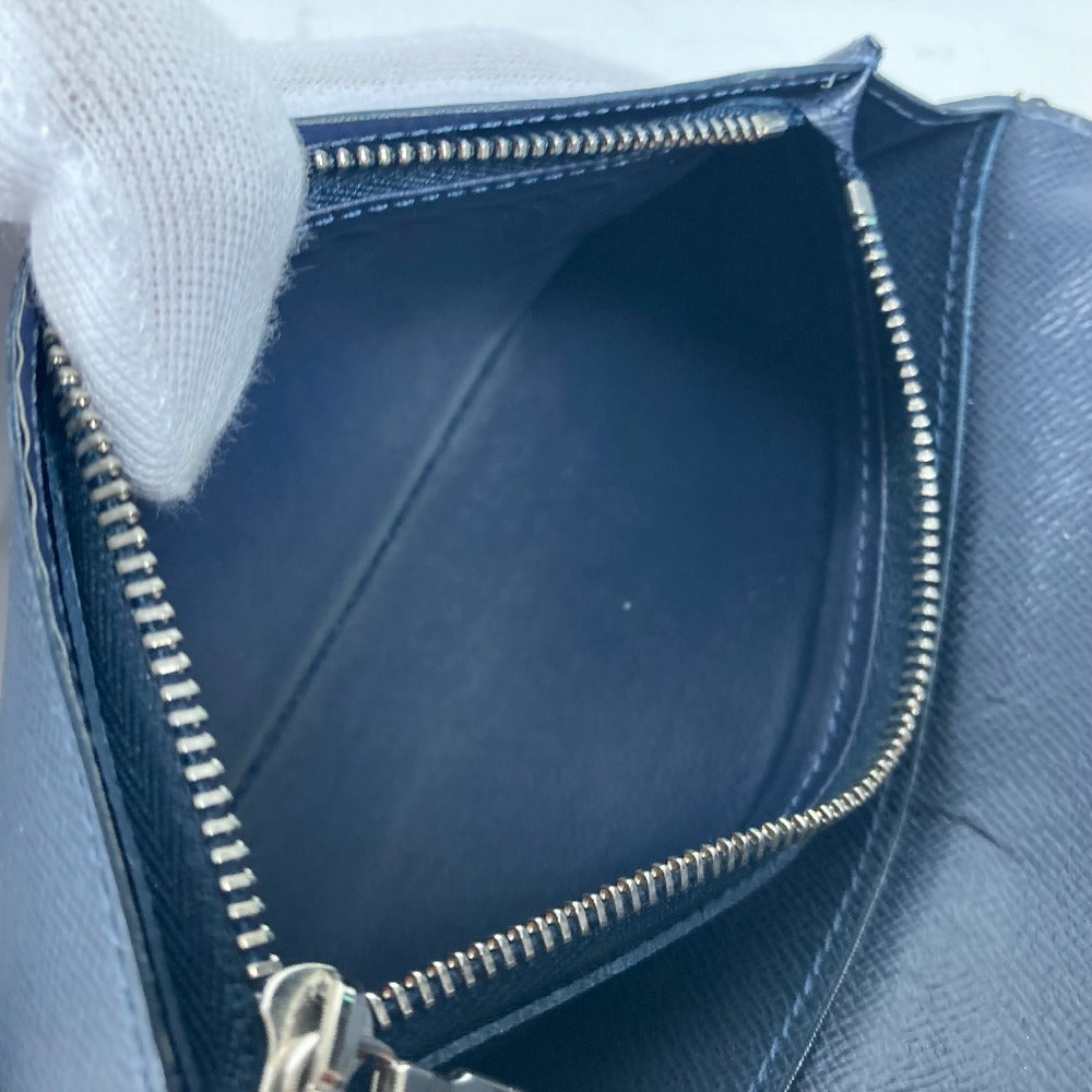 LOUIS VUITTON Long Wallet Purse M30292 Taiga Leather Navy Taiga Portefeuille Blaza