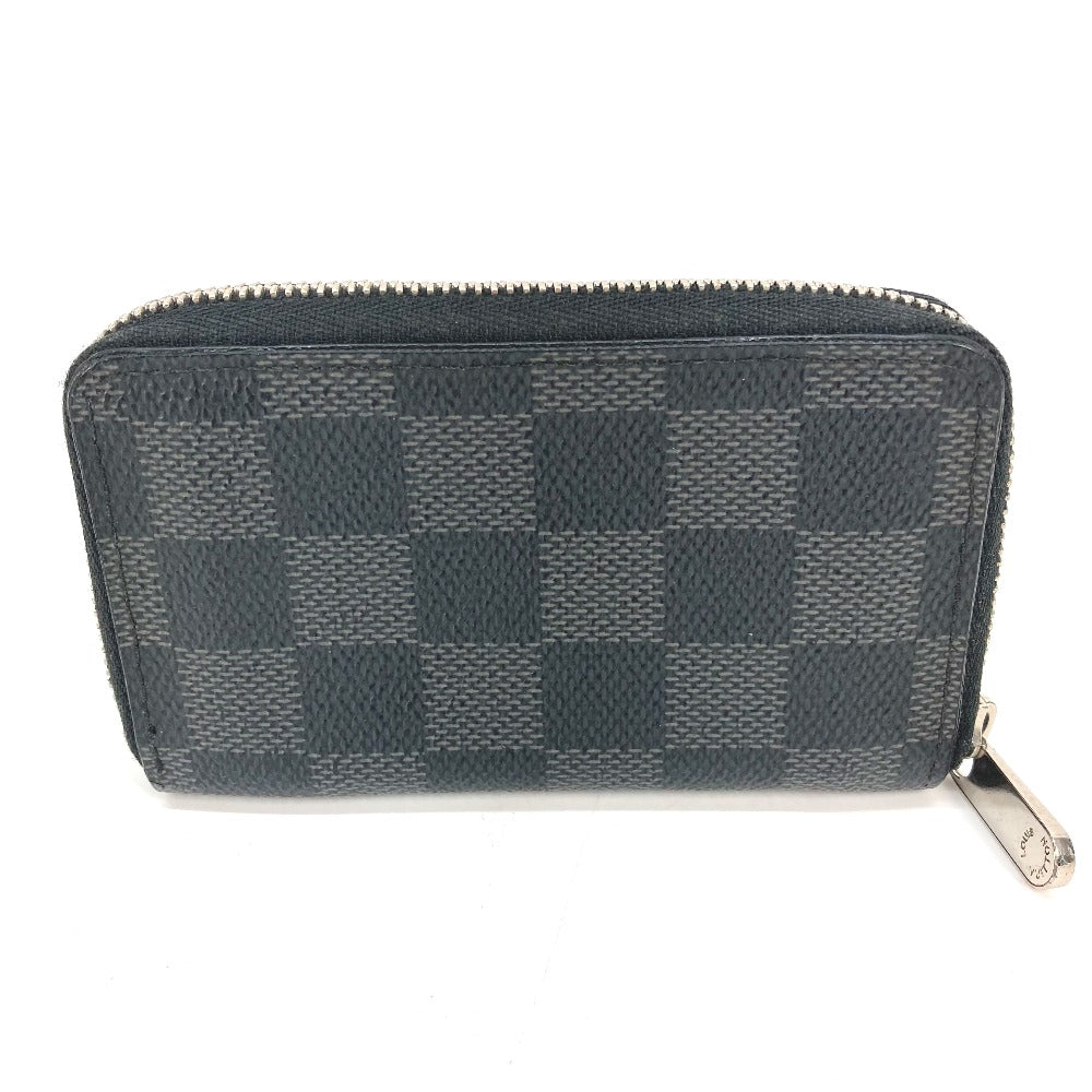 LOUIS VUITTON Coin case N63076 Damier Grafitto Canvas black Damier Grafitte Zippy coin purse mens Used Authentic