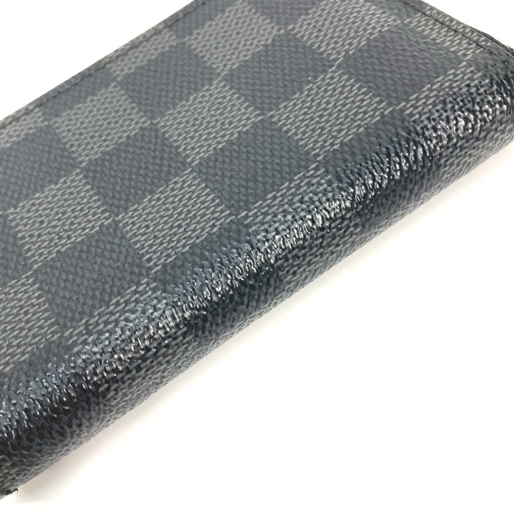 LOUIS VUITTON Coin case N63076 Damier Grafitto Canvas black Damier Grafitte Zippy coin purse mens Used Authentic