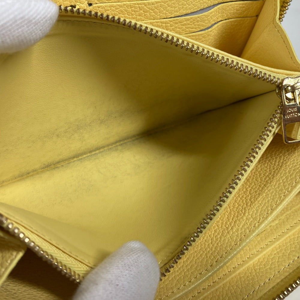 LOUIS VUITTON Long Wallet Purse M81427 Monogram Ann Platt Leather yellow Monogram Ann Platt Zippy wallet