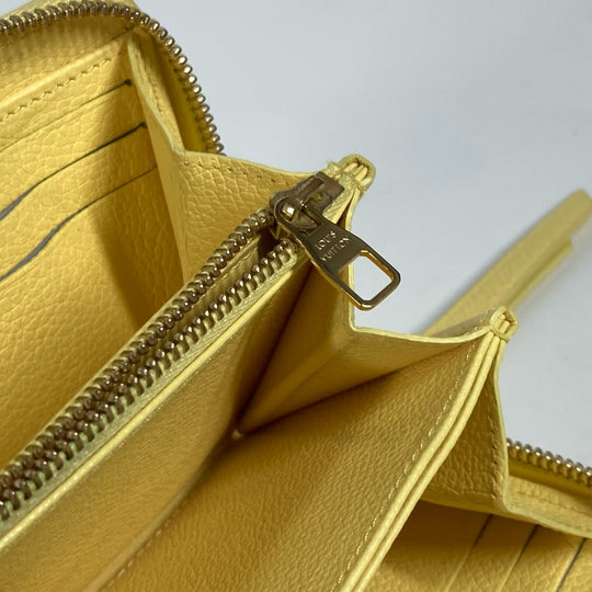 LOUIS VUITTON Long Wallet Purse M81427 Monogram Ann Platt Leather yellow Monogram Ann Platt Zippy wallet
