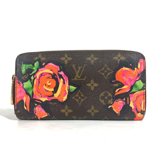 LOUIS VUITTON Long Wallet Purse M93759 Monogram canvas Brown Monogram Rose Stephen Sprouse Zippy wallet Women Used Authentic