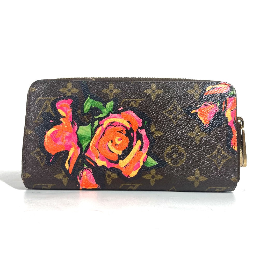 LOUIS VUITTON Long Wallet Purse M93759 Monogram canvas Brown Monogram Rose Stephen Sprouse Zippy wallet Women Used Authentic