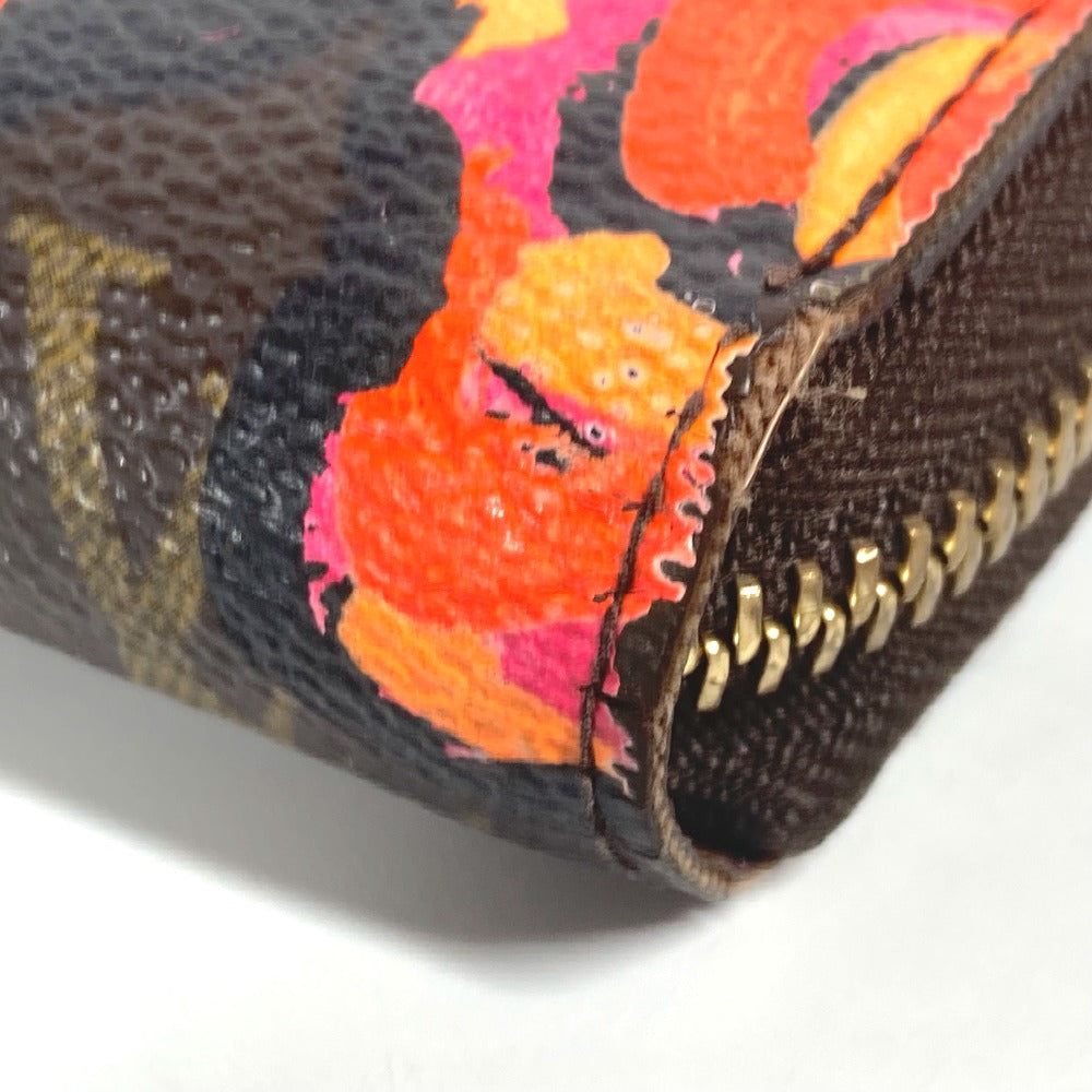 LOUIS VUITTON Long Wallet Purse M93759 Monogram canvas Brown Monogram Rose Stephen Sprouse Zippy wallet Women Used Authentic