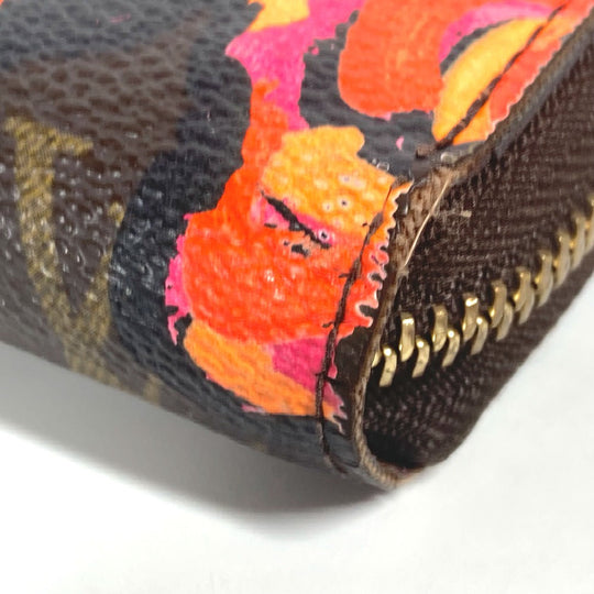 LOUIS VUITTON Long Wallet Purse M93759 Monogram canvas Brown Monogram Rose Stephen Sprouse Zippy wallet Women Used Authentic