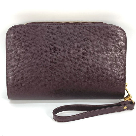 LOUIS VUITTON business bag M82225 Taiga Leather Bordeaux Taiga Baikal mens Used Authentic