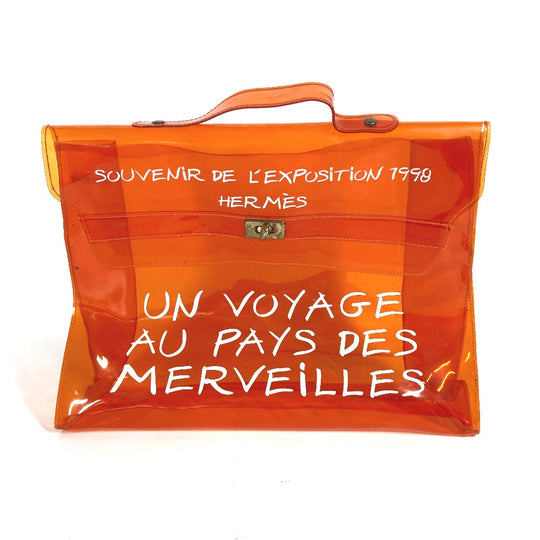 HERMES Handbag Plastics Orange Plastics Kelly Women Used Authentic