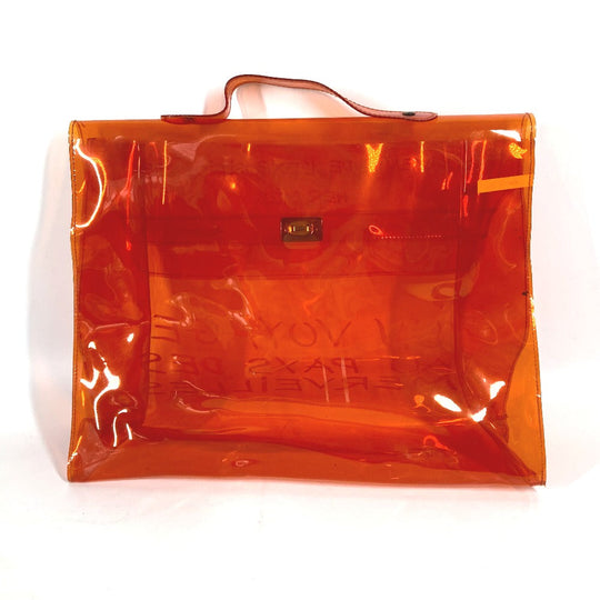 HERMES Handbag Plastics Orange Plastics Kelly Women Used Authentic