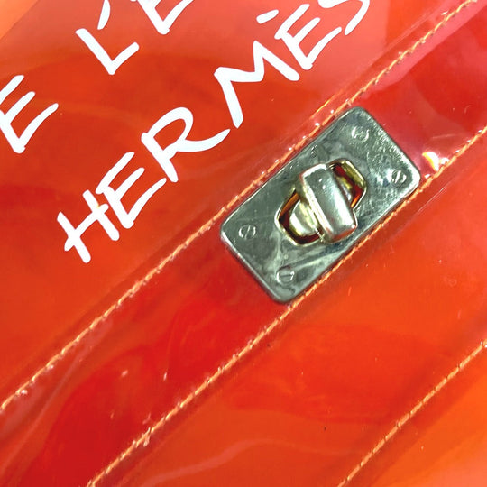 HERMES Handbag Plastics Orange Plastics Kelly Women Used Authentic