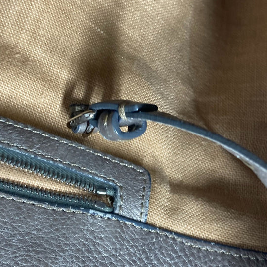 FENDI Shoulder Bag leather Gray type Celeria Linda