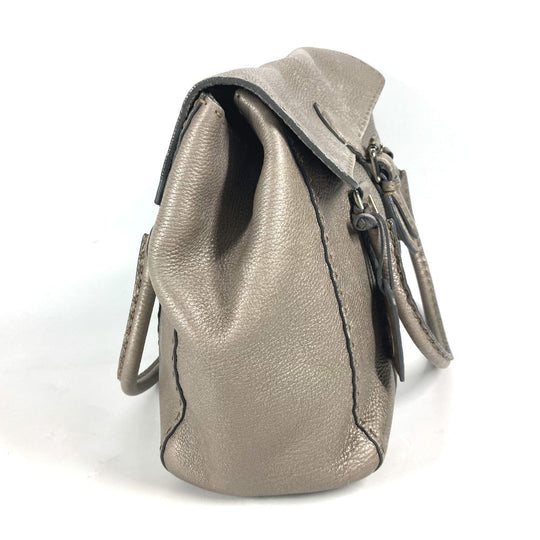 FENDI Shoulder Bag leather Gray type Celeria Linda