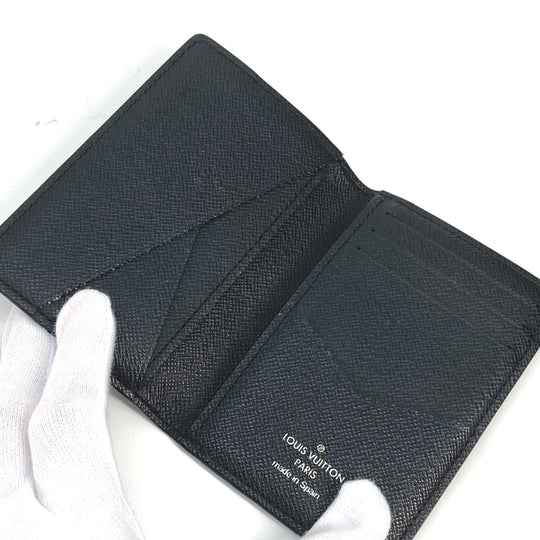 LOUIS VUITTON Card Case M61696 Monogram Eclipse Canvas black Monogram Eclipse Card Case Organizer de Poche mens Used Authentic