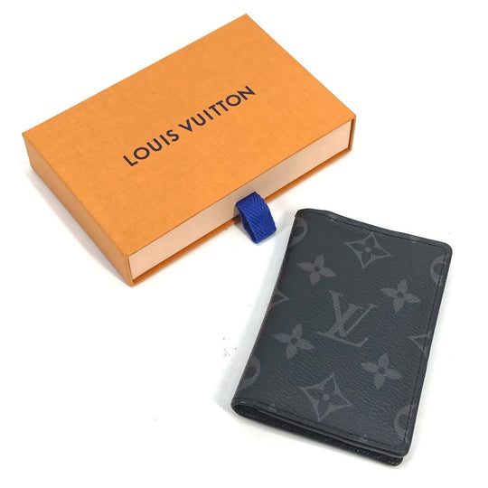 LOUIS VUITTON Card Case M61696 Monogram Eclipse Canvas black Monogram Eclipse Card Case Organizer de Poche mens Used Authentic