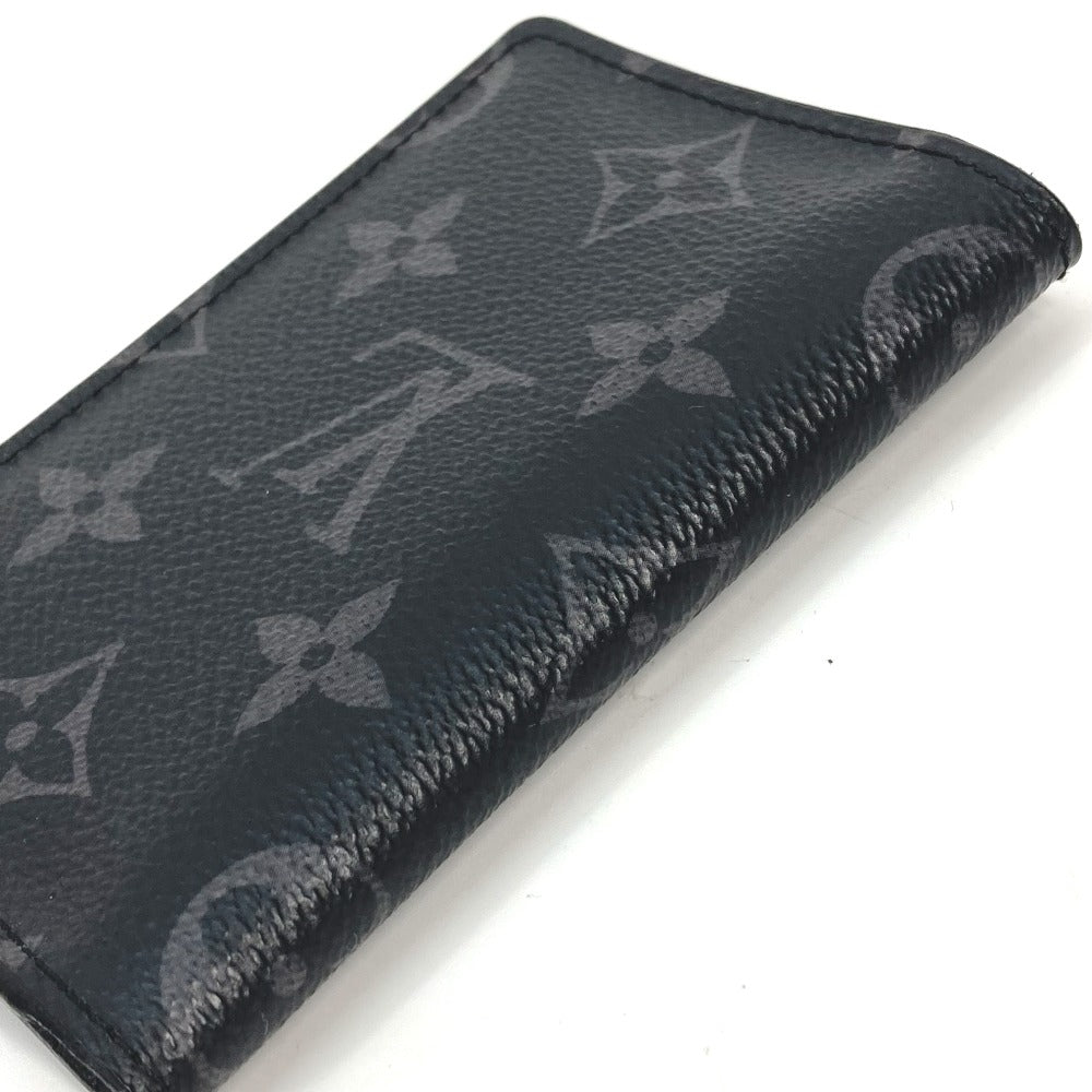 LOUIS VUITTON Card Case M61696 Monogram Eclipse Canvas black Monogram Eclipse Card Case Organizer de Poche mens Used Authentic