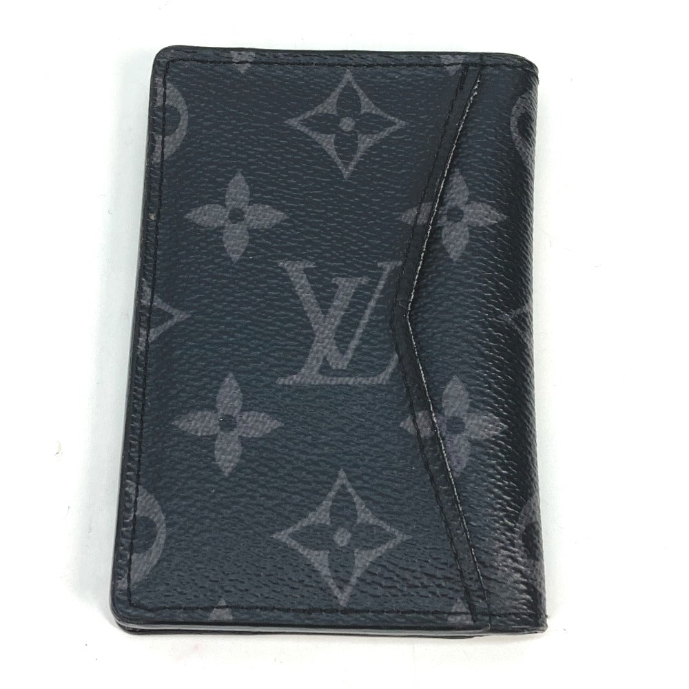 LOUIS VUITTON Card Case M61696 Monogram Eclipse Canvas black Monogram Eclipse Card Case Organizer de Poche mens Used Authentic