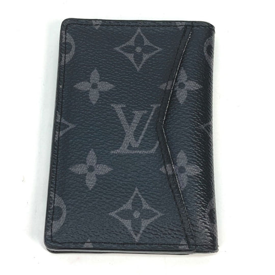 LOUIS VUITTON Card Case M61696 Monogram Eclipse Canvas black Monogram Eclipse Card Case Organizer de Poche mens Used Authentic