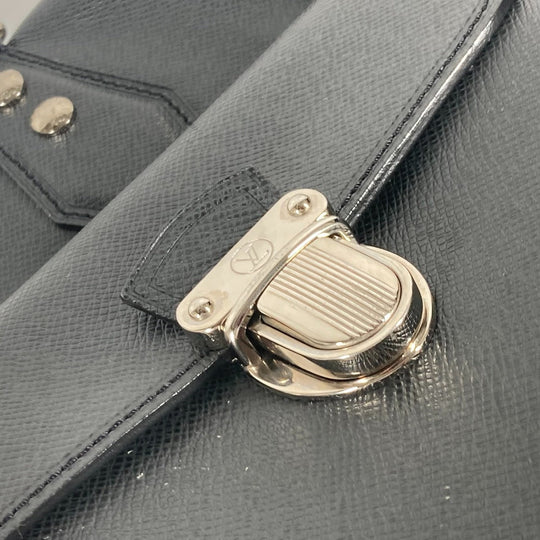 LOUIS VUITTON Boston Duffel bag M32502 Taiga Leather black Taiga Ivan mens Used Authentic