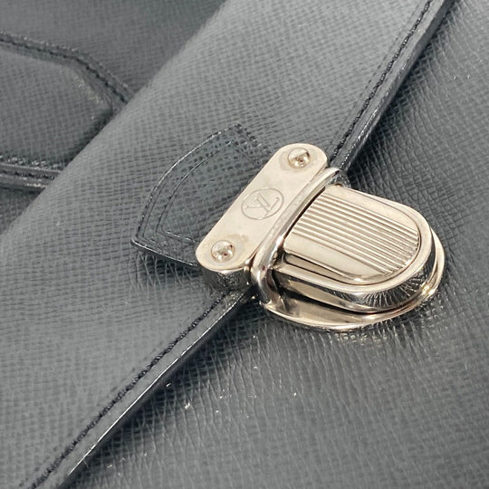 LOUIS VUITTON Boston Duffel bag M32502 Taiga Leather black Taiga Ivan mens Used Authentic