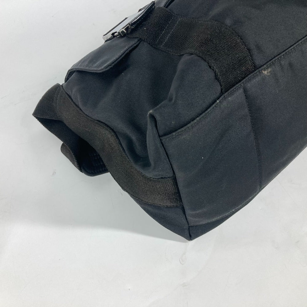 GUCCI Shoulder Bag 122374 Leather / nylon black Messenger bag logo flap