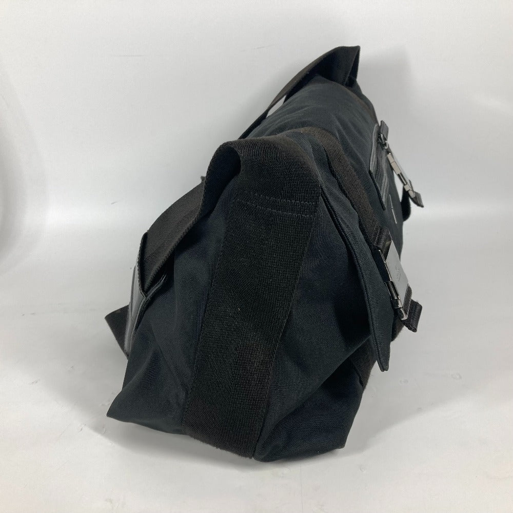 GUCCI Shoulder Bag 122374 Leather / nylon black Messenger bag logo flap